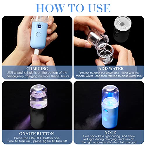 Honoson Nano Facial Mister 2-Pack - USB Rechargeable Face Spray Humidifier