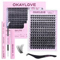 OKAYLOVE Fluffy Lash Clusters 8-18mm DIY Volume Extensions Kit