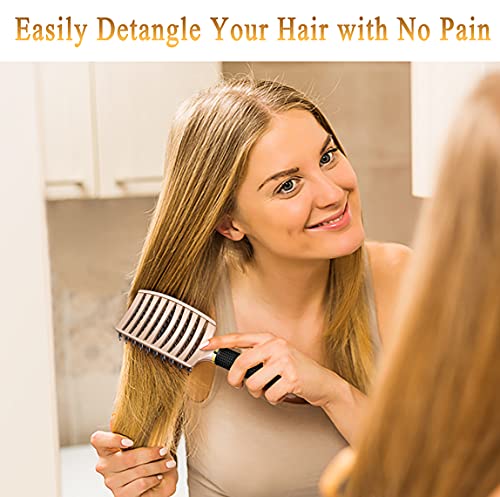 Boar Bristle Detangling Brush for Wet & Dry Hair