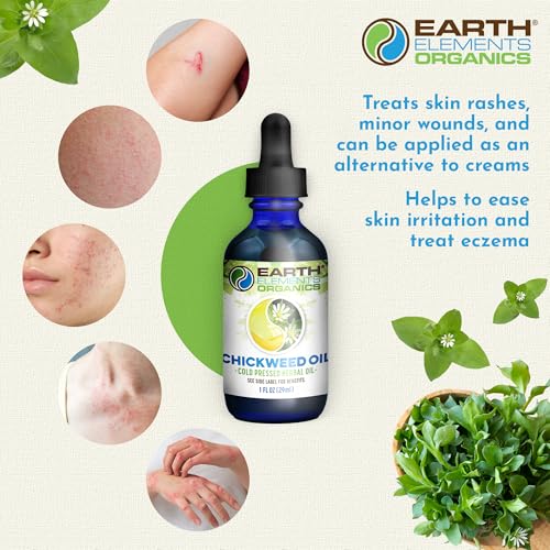 Chickweed Oil, Herbal Remedy Infused in Sunflower Seed Oil, Organic Skincare for All Skin Types - 1 fl oz