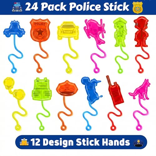 48 Pc Police Party Favors Kit - Stick Hands & Tattoos