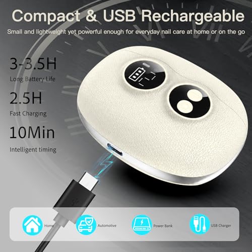 Electric Nail Clipper 3-in-1 with Magnifier & Polishing