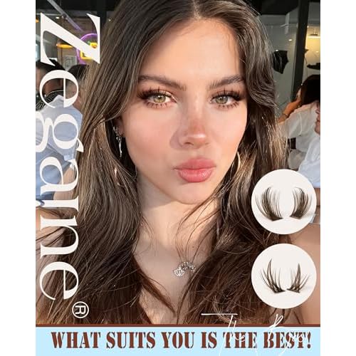 Brown Lash Clusters With Spikes Bottom Eyelash Clusters Wispy Cluster Eyelash Extensions Brown Manga Lash Clusters Fluff Individual Lashes 12-18MM 264Pcs by Zegaine