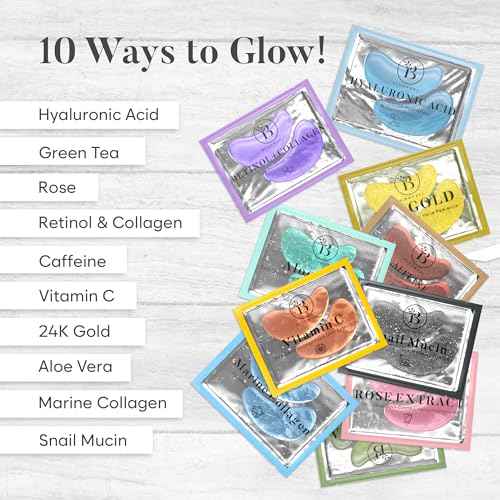 Variety Box Under Eye Patches for Puffy Eyes and Dark Circles(30 PAIRS), Collagen & Hyaluronic Acid Gel Masks for Hydration, Anti Wrinkle Patches, Bridesmaid Gifts, Bachelorette Party Favors