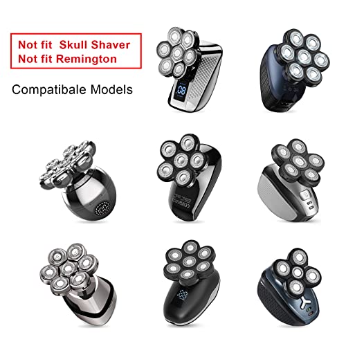 Head Shaver Replacement Heads,Head Shaver Replacement Blades, Head Shavers for Bald Men,Head shavers for Men, Stainless Steel Rotary Blades for Electric Head Razor (Black)