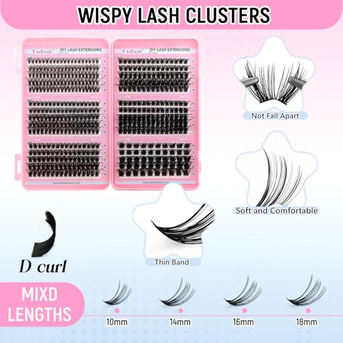 D Curl Lash Clusters Kit - DIY Eyelash Extensions with Bond & Seal