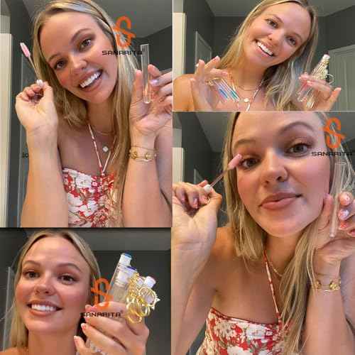 Upgrade 48 Pieces Disposable Mascara Wands Set, Include 24 Pcs Crystal Lash Spoolies Brush and 24 Pcs Reusable Keychain Christmas Holiday Gift Women Girls Makeup Tools