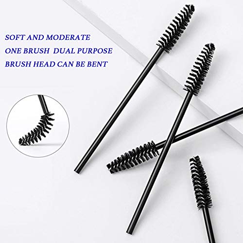 Disposable Eyelash Brushes Pack of 100 - 3.9 Inch Black Eyelash & Makeup Applicators with Adjustable Nylon Head