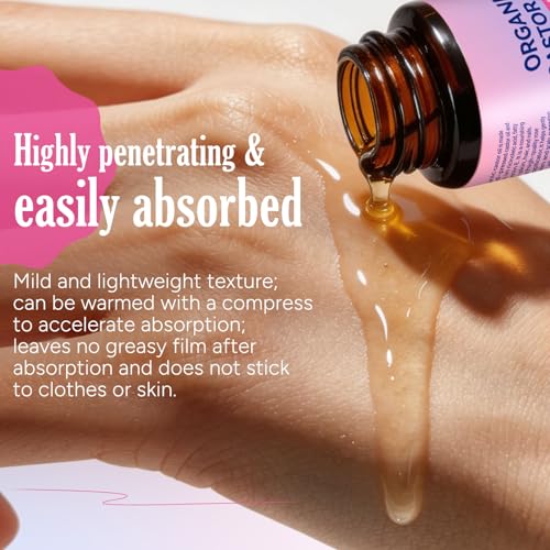 Organic Castor Oil Roll-On with Rose Quartz Roller, 2 oz