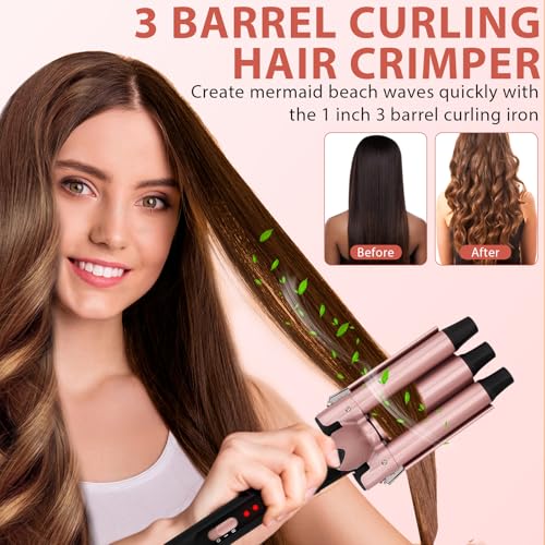 Vnina 5-in-1 Curling Wand Set 0.5-1.5 Inch Interchangeable Ceramic Curlers