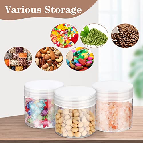 eBoot 150 Piece 2 Oz Plastic Container Jars with Lids Round Clear Cosmetic Empty Clear Plastic Jars for Lotion, Cream, Makeup, Eye Shadow, Rhinestone, Samples, Pot, Travel Storage(2 Oz)