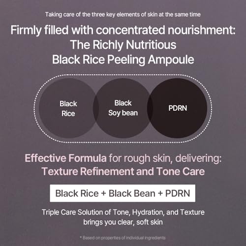 mixsoon Black & White Rice Peeling Ampoule Duo bundles - Gentle Exfoliating Dead Skin Cells Remover for Radiant skin 100ml / 3.38 fl.oz. Korean Glass Skin Care