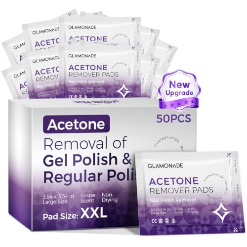 Glamonade Gel Nail Polish Remover Pads - 50 Individually Wrapped Wipes