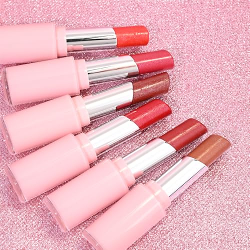Shimmer Metallic Plumping Lipstick – Hydrating Red Brown Glow