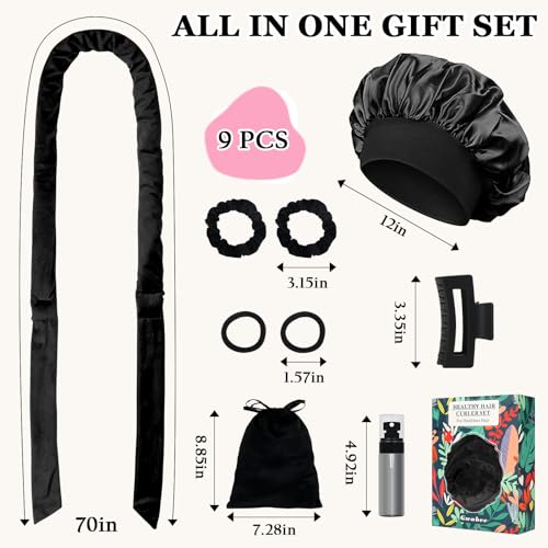 Gwabee 70" No Heat Hair Curlers Set - Soft Velvet Overnight Curls Headband