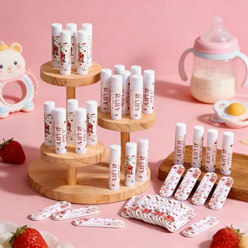 24 Sets Strawberry Baby Shower Favors for Guests Strawberry Lip Balms and Nail File a Berry Sweet Baby Is on The Way Gifts Bulk Fruit Party Supply Thank You Souvenirs for Gender Reveal