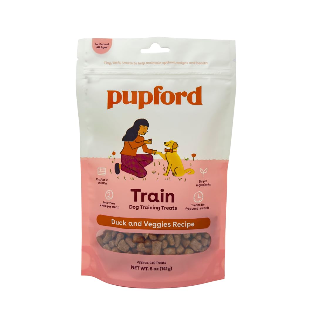 Pupford Freeze Dried Training Treats for Dogs & Puppies, 240+ Four Ingredient Bites (Duck & Veggies, 5 oz)