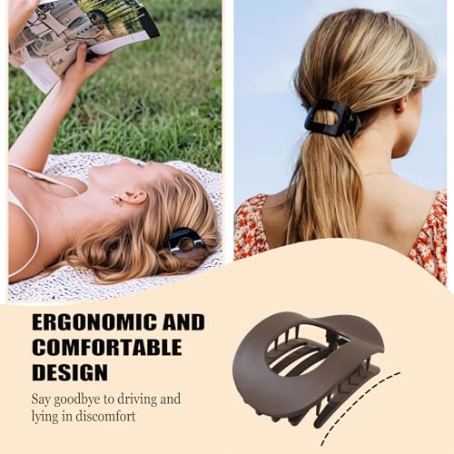 4-Piece Flat Claw Hair Clips for Thick & Thin Hair
