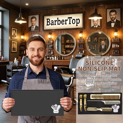Barber Mat Non-Slip Silicone 12x6 for Clippers