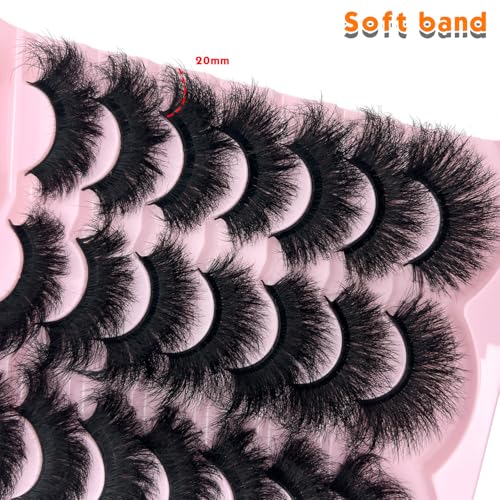 Fluffy Faux Mink Strip Lashes 20mm - 14 Pairs Reusable