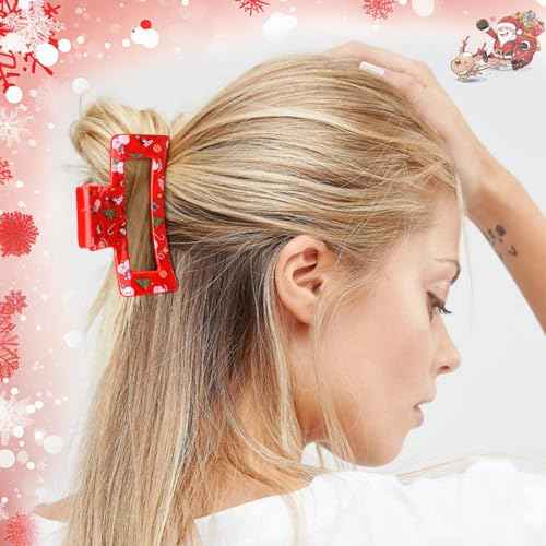 Christmas Hair Claw Clips for Women, Christmas Hair Accessories Santa Claus Claw Clips for Women Girls, Holiday Hair Accessories for Women Party Outfits (3Pcs)