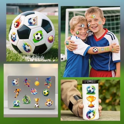 360 Soccer Temporary Tattoos for Kids & Adults