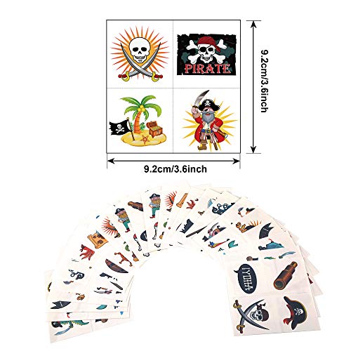 Pirate Temporary Tattoos (96pcs) - Waterproof Party Favors