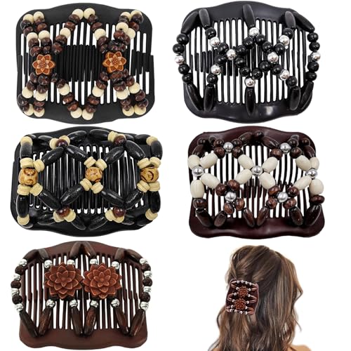 5-Piece Stretchy Magic Hair Combs Set for Women