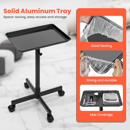 Rolling Salon Tray with Wheels & Adjustable Height
