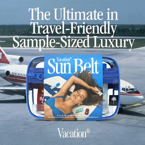 Vacation Sun Belt Sampler, Includes Baby Oil SPF 30, Super Spritz SPF 50 Face Mist, Classic Lotion SPF 30, After Sun Gel,¡°Festival Friendly¡± Fanny Pack