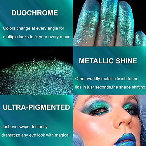 Afflano Multichrome Green Eyeshadow – Color-Changing Shimmer