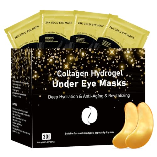 Adofect 24K Gold Collagen Eye Mask Patches - 30 Pairs