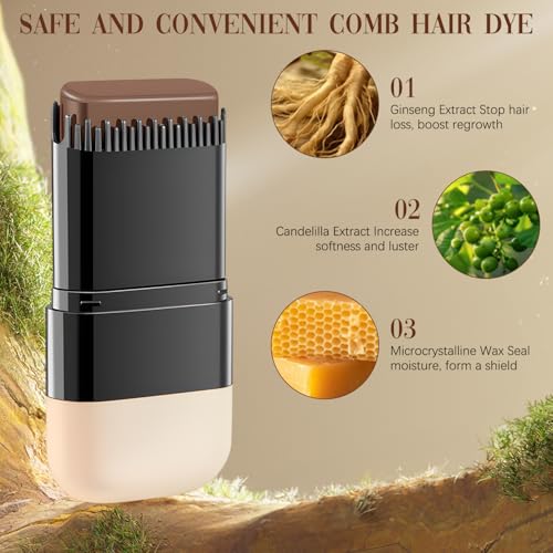 Javpav 2-in-1 Hair Color Stick - Waterproof Gray Coverage
