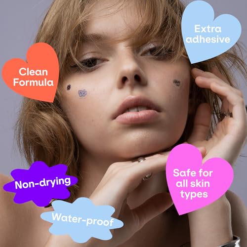 Cute Pimple Patches for Face - Tattoo Style Hydrocolloid Acne Patches (Confidence Patch) with Star Designs (66 Cute Patches) - Vegan & Cruelty-Free