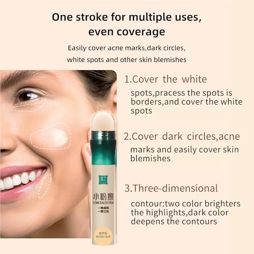 Instant Age Rewind Eraser Multi-Use Concealer Stick for Vitiligo, Scars, Dark Circles, Blemishes, and Stretch Marks ? Natural Shade, Waterproof & Long-Lasting (natural, 7g)