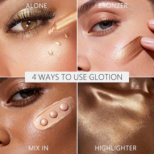 KYDA Liquid Highlighter Drops, Multiuse Liquid Glow Filter Makeup for Face & Body, Glowing Bronzer Drops with Skincare Formula, Radiant Glow Liquid Highlighter Makeup, Champange