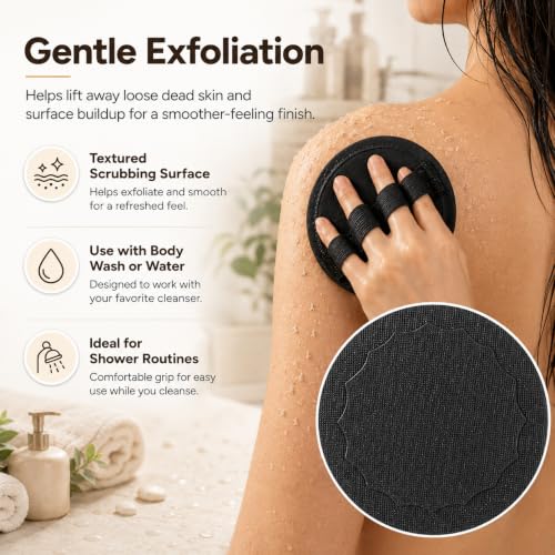 Soft Exfoliating Bath Scrubber Glove with Finger Strap