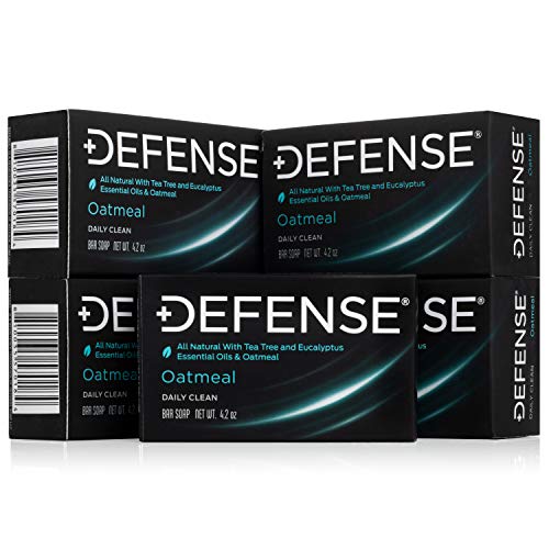 Defense Soap 5pk All Natural Oatmeal Bar Soap for Men | Made by Wrestlers with Tea Tree Oil & Eucalyptus Oil to Promote Healthy Skin