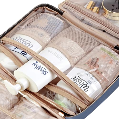 NISHEL Hanging Toiletry Bag for Women, Organizer for Full-Size Toiletries