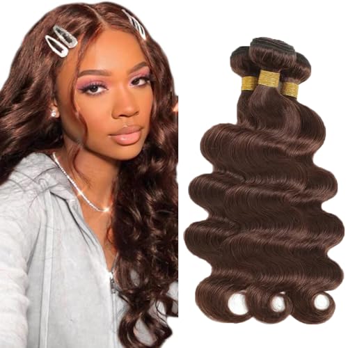 Brown Body Wave Human Hair Bundles - 12A Unprocessed Brazilian Hair