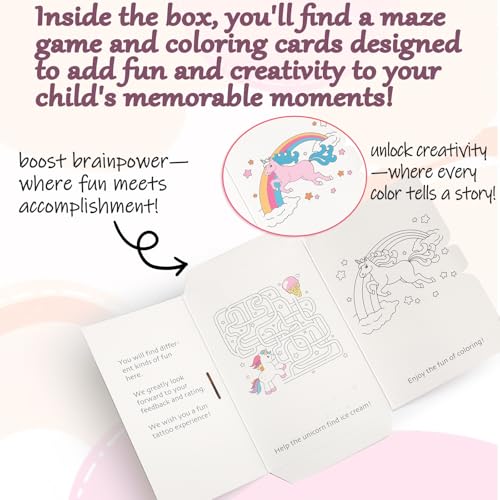 Temporary Tattoos for Kids, 12 Sheets Unicorn Rainbow Glitter Tattoos, Safe & Non-Toxic, Waterproof, Unicorn Birthday Party Decorations, Valentine's Day Gift
