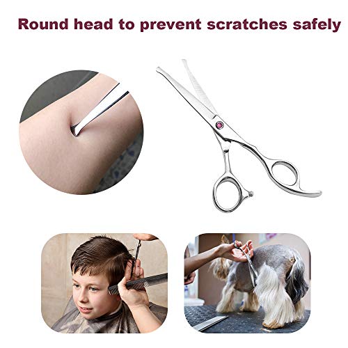 Kids Hair Cutting Scissors Set 6.5 inch Round Tip Safety Shears