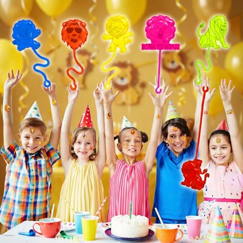 48PC Lion Party Favors - Stick Hands & Temporary Tattoos