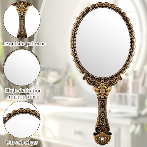 Vintage Hand Mirror with Handle Makeup Vanity Travel