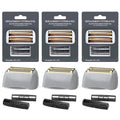 3Pack Gold Pro Foil and Cutters Replacement for Andis TS-1, TS-2 (17150/17155/17200) Shavers. (Foil Replacement x3, inner cutters x6)