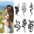 10 Sheets Realistic Snake Temporary Tattoo stickers for Women Men, Fake Snake Tattoo Stickers for Adults Girl¡¯s Arm Body, Black Serpent Peony Floral Kids.