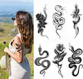 Snake Temporary Tattoo Stickers - 10 Sheet Pack for Men Women