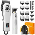 GTSPro Professional Hair Clippers & Beard Trimmer Set - White (Model 2026) with Accessories