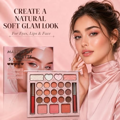 All-In-One Makeup Palette - Eyeshadow, Blush & Lip Gloss Kit