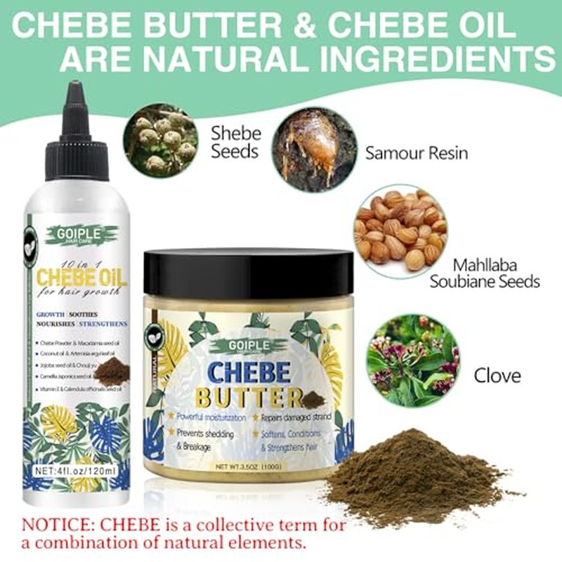 Chebe Hair Growth Oil & Butter for All Hair Types - Deep Moisturization
